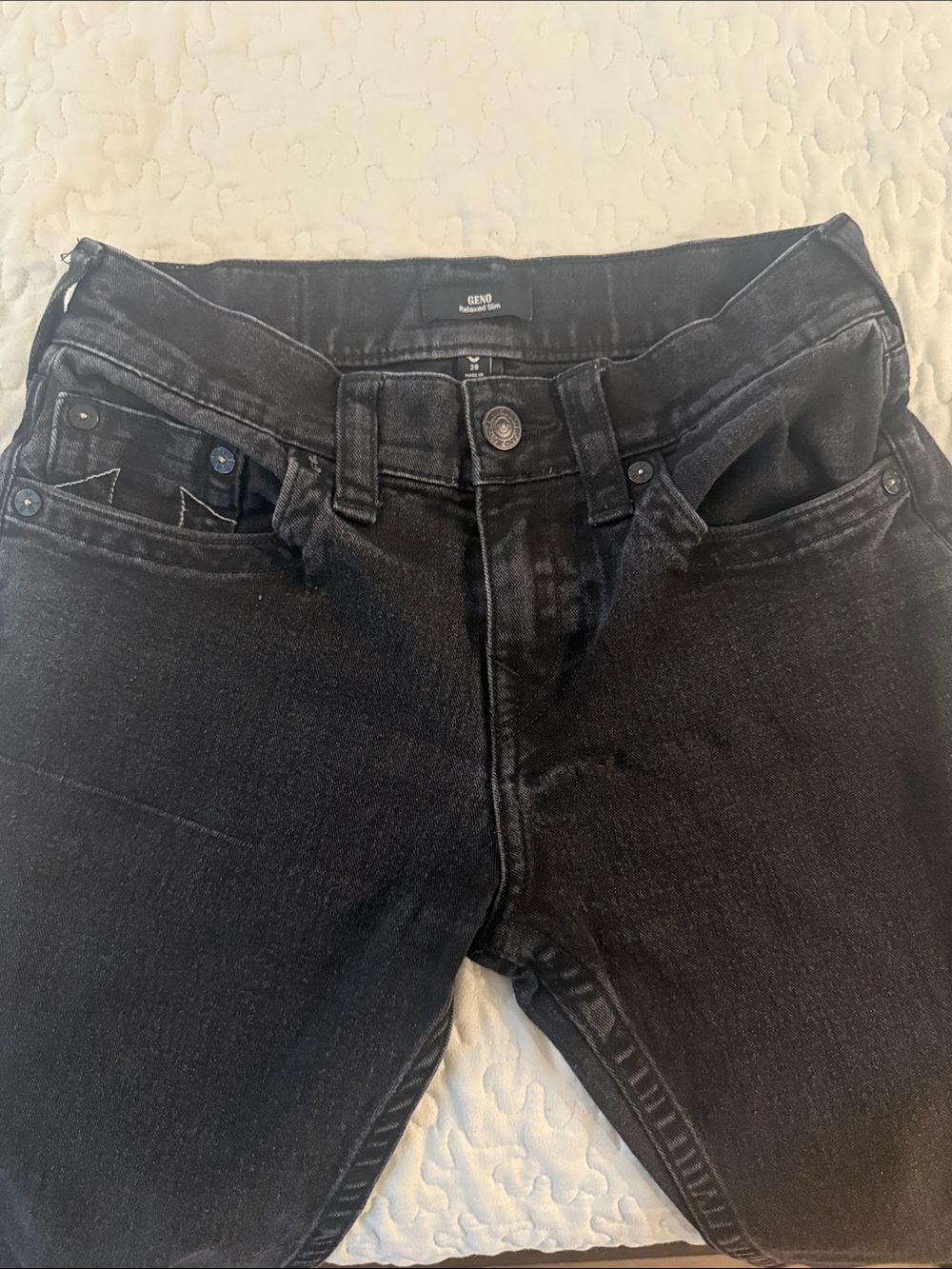True Religion Men's Relaxed Black Jeans